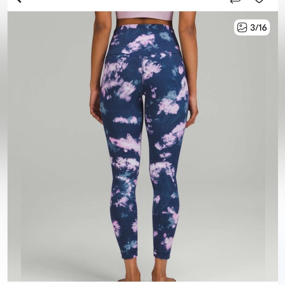 ✨🩷lululemon Align🩷✨EUC S10 High-Rise Pant 28" in Tie Dye Mineral Blue Multi. - Picture 5 of 8